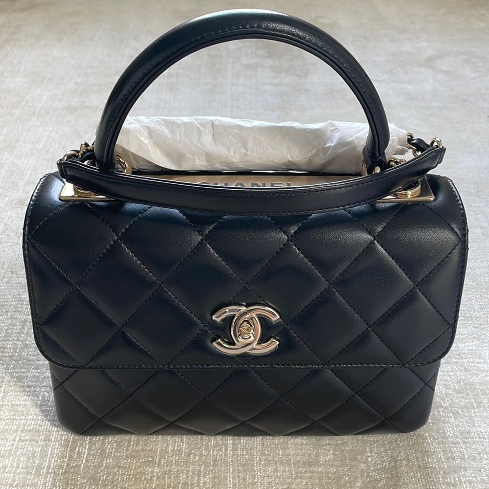 CHANEL Black Quilted Tote Bag